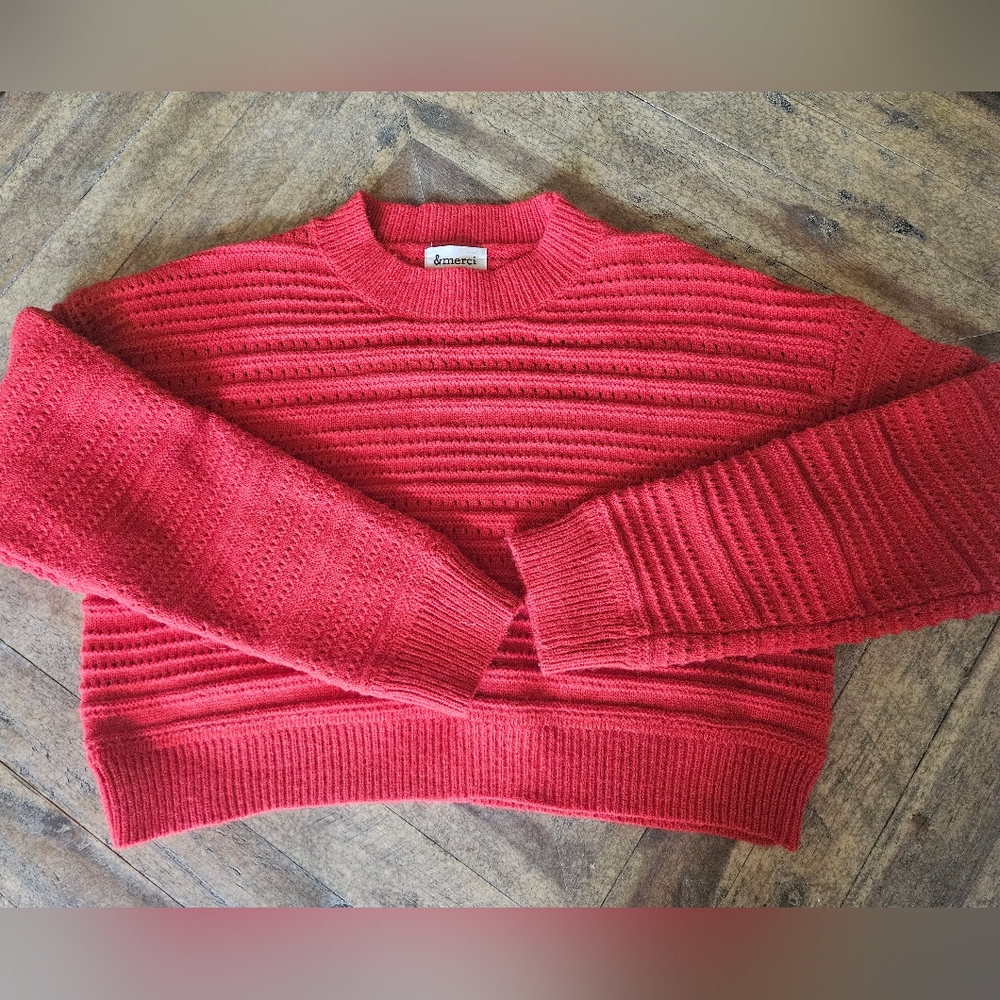Merci Red/Orange Sweater! ❤️